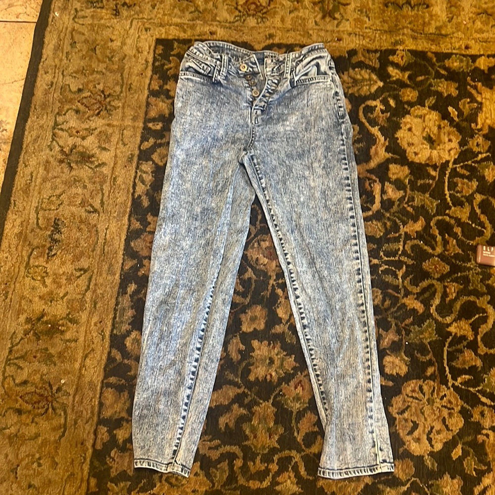 White ish denim joiners with 5 buttons skinny
